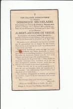 40-45: Mechelaere - De Vriese , bomaanval Oostende 1942, Collections, Images pieuses & Faire-part, Enlèvement ou Envoi, Image pieuse
