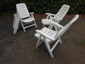 4 tuinstoelen plastick wit merk: flair plansur hoge leuning beschikbaar voor biedingen