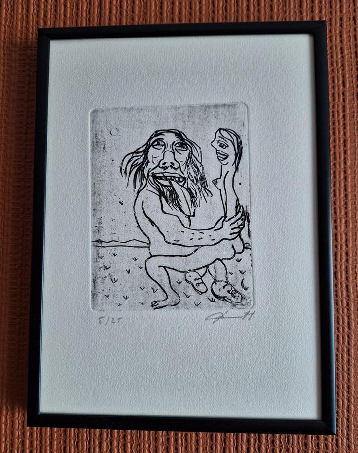 Fred bervoets  erotische ets, Antiek en Kunst, Kunst | Etsen en Gravures, Ophalen