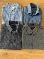 Set van 4 herenhemden maat medium, Kleding | Heren, Gedragen, Blauw, Ophalen of Verzenden, JBC