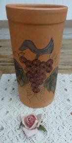 Landelijke terra cotta wijnkoeler met druiven, Huis en Inrichting, Overige materialen, Gebruikt, -, -