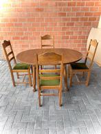 Tafel uittrekbaar met 4 stoelen / eik, Gebruikt, Eikenhout, Ophalen