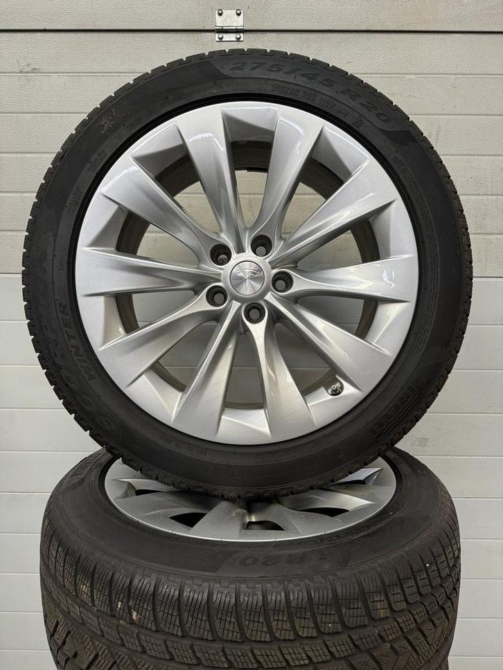 DEMO SET 20’’ TESLA MODEL X VELGEN WINTERBANDEN TURBINE, Auto-onderdelen, Banden en Velgen, Banden en Velgen, 20 inch, 245 mm