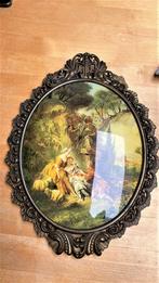 Magnifique ancien cadre en métal scène marquise sous verre, Antiek en Kunst, Antiek | Woonaccessoires, Ophalen of Verzenden