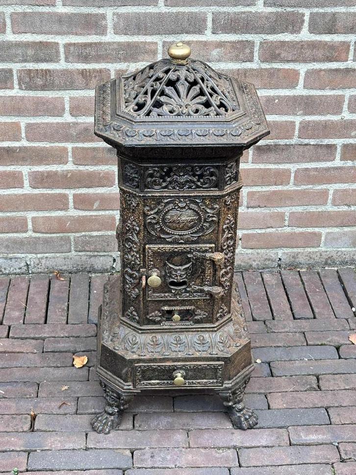 Antieke Magny salonkachel – gietijzer, ca. 1880–1900, Huis en Inrichting, Kachels, Gebruikt, Ophalen