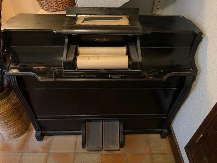 PÏANO ANGELUS PUSH UP AVEC ROULEAUX, Muziek en Instrumenten, Piano's, Gebruikt, Piano, Zwart, Ophalen