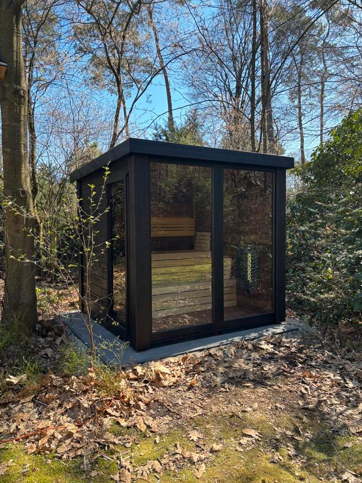 Black edition Panorama Buitensauna tuinsauna sauna, Sport en Fitness, Sauna, Ophalen of Verzenden