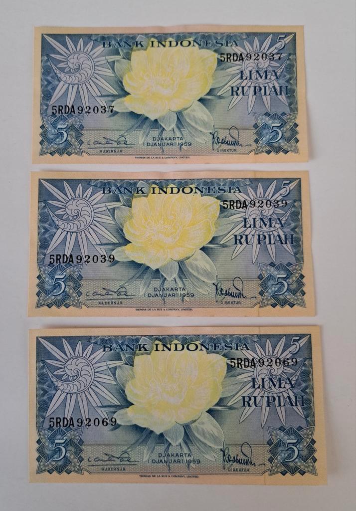 5 Rupiah Indonesie, Postzegels en Munten, Bankbiljetten | Azië, Ophalen of Verzenden