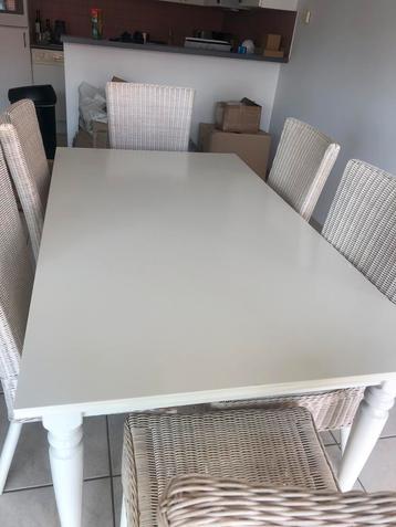 Table à manger (extensible) -6 chaises, 150 à 200 cm, Cinq personnes ou plus, Carré, Enlèvement