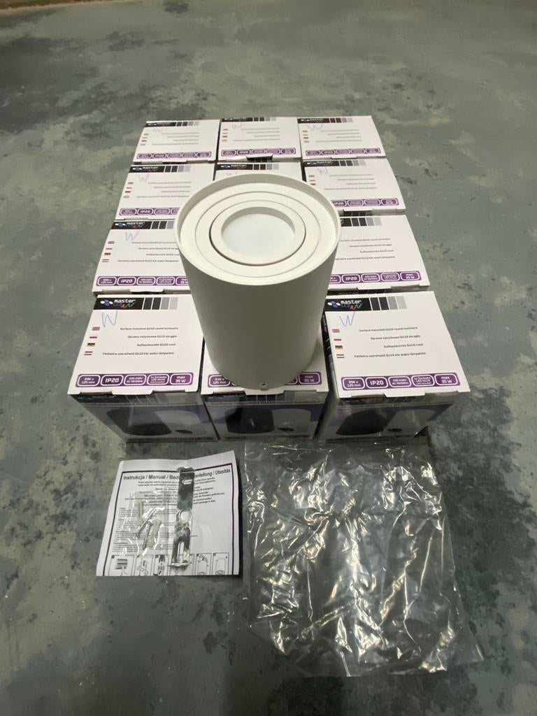 Lampinno - Opbouwspot rond wit richtbaar - 11 stuks, Maison & Meubles, Lampes | Spots, Comme neuf, Spot encastrable ou Spot mural