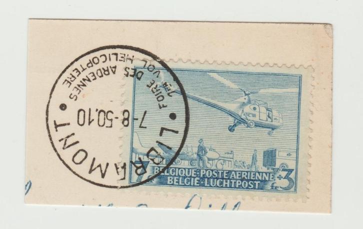 België 1950 Helicopter Speciale afstempeling 1e vlucht, Postzegels en Munten, Postzegels | Europa | België, Gestempeld, Luchtpostzegel