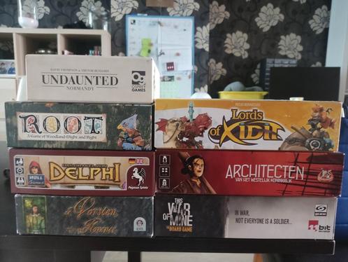 Boardgames, Root, architecten, this war of mine,..., Hobby en Vrije tijd, Gezelschapsspellen | Bordspellen, Zo goed als nieuw