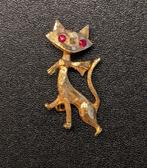 Broche, speld kat, verguld., Ophalen of Verzenden, Nieuw, Dier of Natuur, Speldje of Pin
