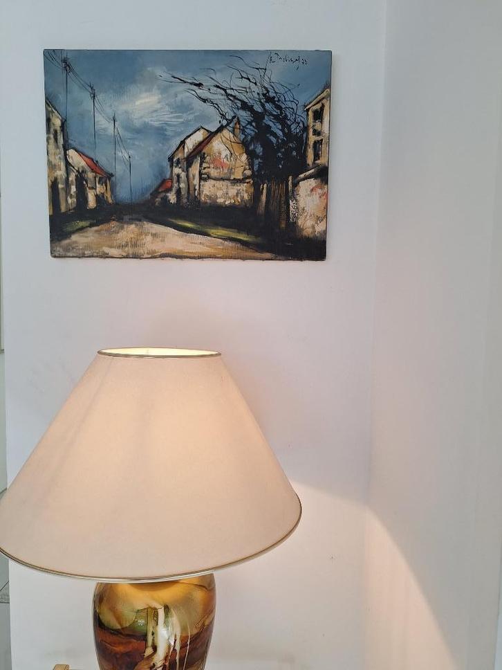 H. Turlinckx (gesigneerd) – Dorpsgezicht olie op doek 1973, Antiek en Kunst, Kunst | Schilderijen | Klassiek, Ophalen of Verzenden