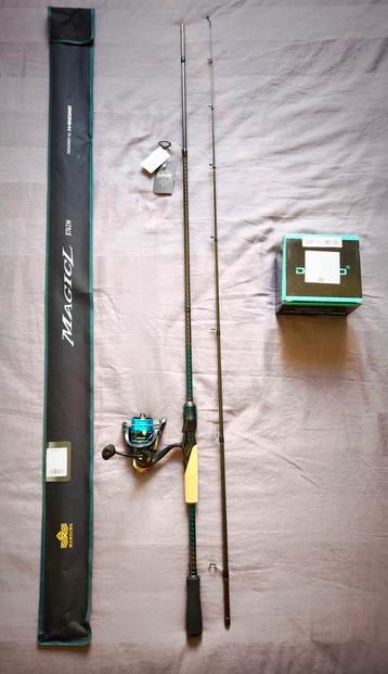 hengelset van 228 cm - 8/20gr + haspel 1500 + 18/100 nylon beschikbaar voor biedingen