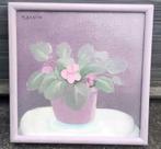 huile sur toile fleur signe Mireille bastin, Antiek en Kunst, Ophalen of Verzenden