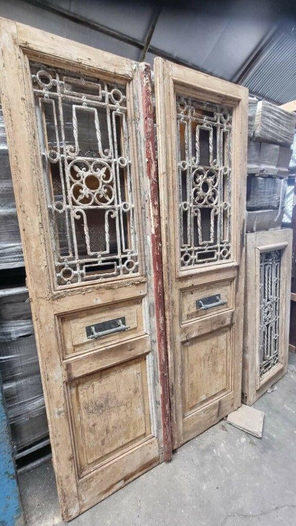 ANTIEKE DUBBELE DEUR 121X204 CM, Tuin en Terras, Bloempotten, Nieuw, Overige materialen, Binnen, Overige vormen, Ophalen of Verzenden