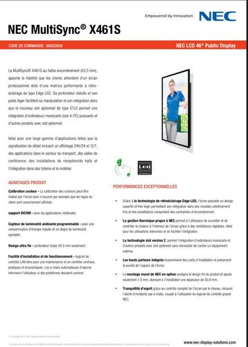NEC ecran pro MultiSync X461S beschikbaar voor biedingen
