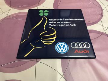 Panneau d'affichage belge émaillé VW/Audi 1999, Enlèvement ou Envoi, Comme neuf, Panneau publicitaire