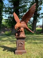 Aigle sur socle - entièrement en fonte - Belle grande statue, Antiquités & Art, Enlèvement ou Envoi