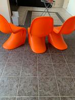 3 oranje stoelen, Maison & Meubles, Chaises, Synthétique, Design, Enlèvement, Utilisé