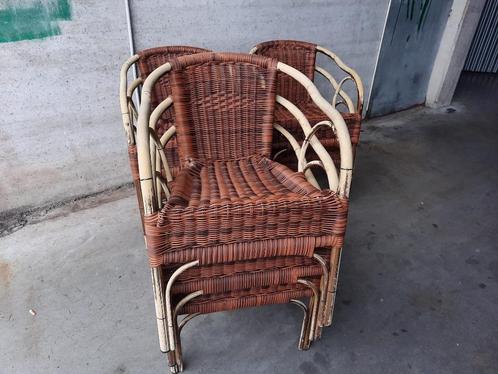 Café tuinstoel - terrasstoel - aluminium - kunststof - rotan, Tuin en Terras, Tuinstoelen, Gebruikt, Aluminium, Stapelbaar, Ophalen