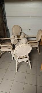 4 rotan stoelen, Jardin & Terrasse, Ensembles de jardin, Comme neuf, Rotin, Enlèvement ou Envoi