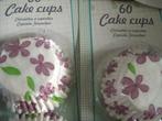 Bakvormen papier - cup cake cups bloemetjes 2 x 60 stuks, Ophalen of Verzenden, Nieuw, Cupcakes, Bakvorm
