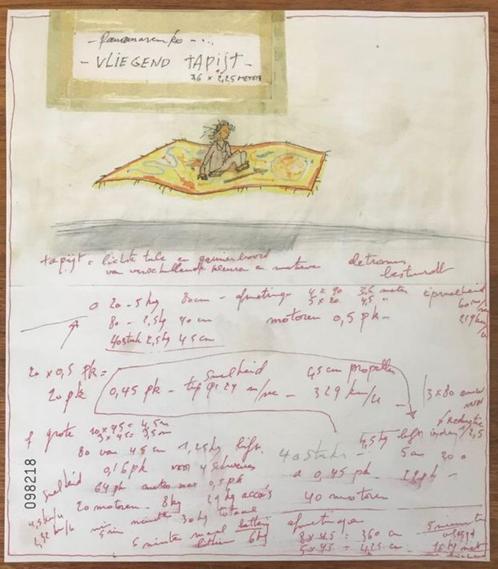 Panamarenko vliegend tapijt, Antiek en Kunst, Kunst | Litho's en Zeefdrukken, Ophalen