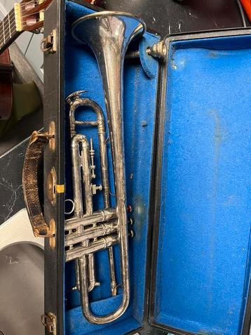 F.Besson brevete trompet vroeg 19e eeuw, Muziek en Instrumenten, Ophalen of Verzenden, Gebruikt, Met koffer