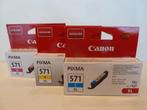 3 cartouches jet d'encre Canon originales pixma 571 XL, Informatique & Logiciels, Enlèvement ou Envoi, Neuf, Cartridge, Canon