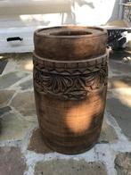Pot ancien bois palissandre sculpté (Asie), Enlèvement