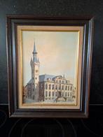 Stadhuis Lier schilderij olie op doek, Antiek en Kunst, Kunst | Schilderijen | Klassiek, Ophalen of Verzenden