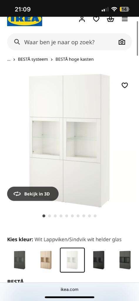 IKEA Besta kast, Huis en Inrichting, Kasten | Vitrinekasten, Gebruikt, 150 tot 200 cm, 100 tot 150 cm, 25 tot 50 cm, Met deur(en)