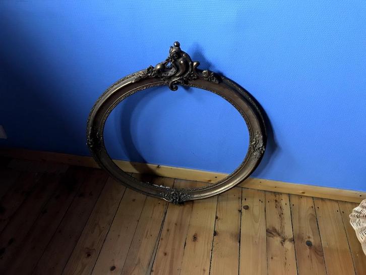 Ovale Houten Kader – Authentiek & Decoratief, Huis en Inrichting, Woonaccessoires | Schilderijen, Tekeningen en Foto's, Gebruikt