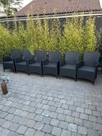 6 zwarte wicker stoelen, Tuin en Terras, Tuinstoelen, Ophalen, Zo goed als nieuw, Wicker