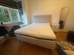 Greige boxspringbed 160x200 (IKEA) - zonder matras, Huis en Inrichting, Slaapkamer | Boxsprings, Ophalen, Gebruikt, Beige, Tweepersoons