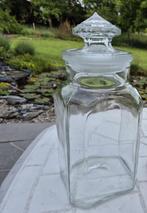 Grand bocal ancien en verre + couvercle, Maison & Meubles, Verre, Enlèvement, Utilisé, Autres types