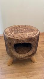 Kattenpoef Rond Pluche Bruin 42 x 50 cm, Dieren en Toebehoren, Ophalen, Zo goed als nieuw, Pluche