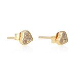 Boucles d'oreilles forme coeur en argent plaqué or avec 3 pi, Bijoux, Sacs & Beauté, Boucles d'oreilles, Avec pierre précieuse
