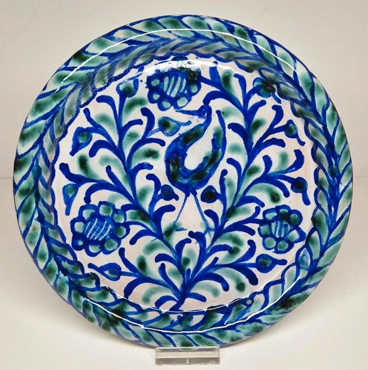 Antieke terracotta Fajalauza wandbord, Spanje 20e eeuw., Antiek en Kunst, Antiek | Keramiek en Aardewerk, Ophalen of Verzenden