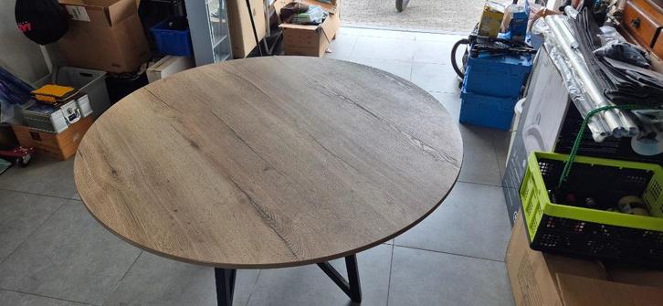 Ronde tafel, Huis en Inrichting, Tafels | Eettafels, Zo goed als nieuw, 100 tot 150 cm, 100 tot 150 cm, Vier personen, Rond, Eikenhout
