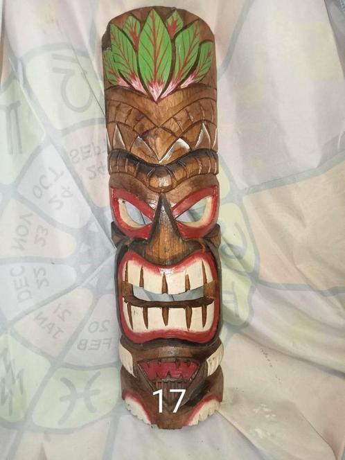 masques totem Tiki 50 cm en bois d albesia 12€ piece, Antiquités & Art, Art | Sculptures & Bois, Enlèvement ou Envoi