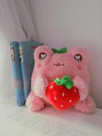 Peluche grenouille fraise kawaii, Ophalen, Zo goed als nieuw, Kikker
