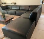Zwart echt lederen zetel apart opstellen mog volgens ruimte, Huis en Inrichting, Ophalen, Zo goed als nieuw, Leer