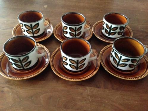 Boch Rambouillet 6 kop en schotels vintage, Huis en Inrichting, Keuken | Servies, Gebruikt, Kop(pen) en/of Schotel(s), Overige stijlen