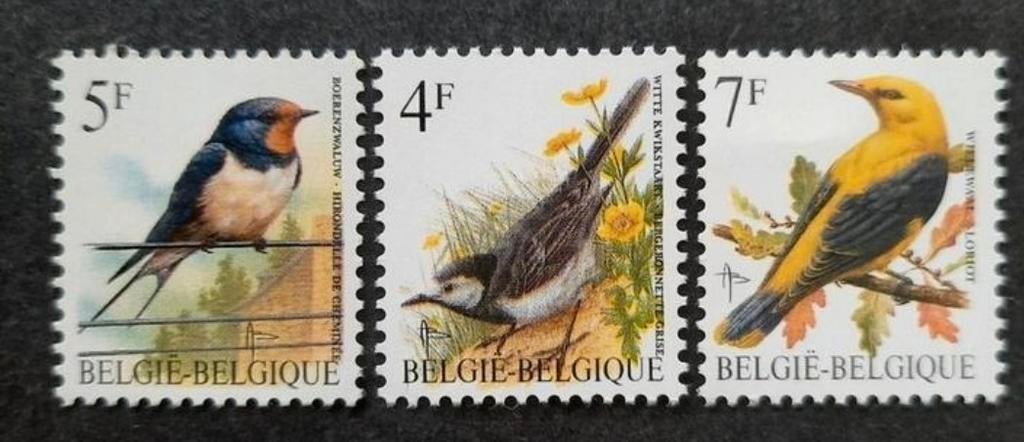 België: OBP 2474/76 ** Vogels 1992., Frankeerzegel, Ophalen of Verzenden, Zonder stempel, Postfris