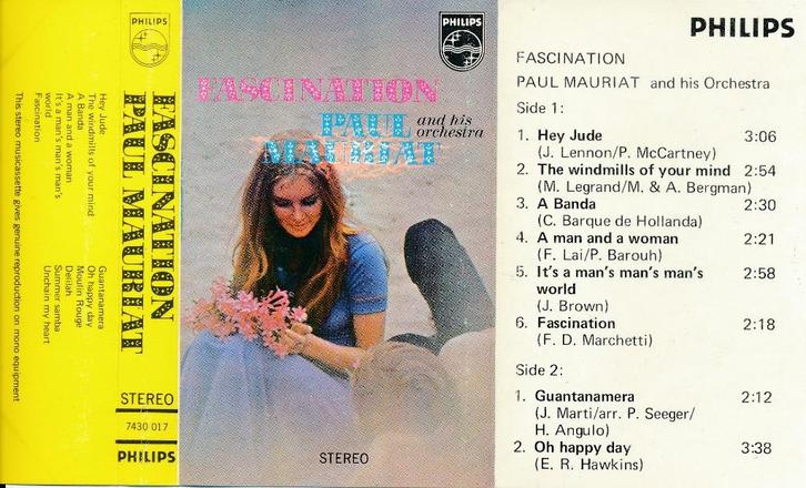 Music cassette "Fasination" Paul Mauriat, Cd's en Dvd's, Cassettebandjes, Gebruikt, Origineel, Pop, 1 bandje, Ophalen of Verzenden