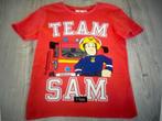T-shirtje brandweerman Sam maat 128, Jongen, Ophalen of Verzenden, Zo goed als nieuw, Shirt of Longsleeve
