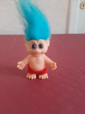 Vintage troll popje 1992 – blauw haar, H.Y.F. beschikbaar voor biedingen